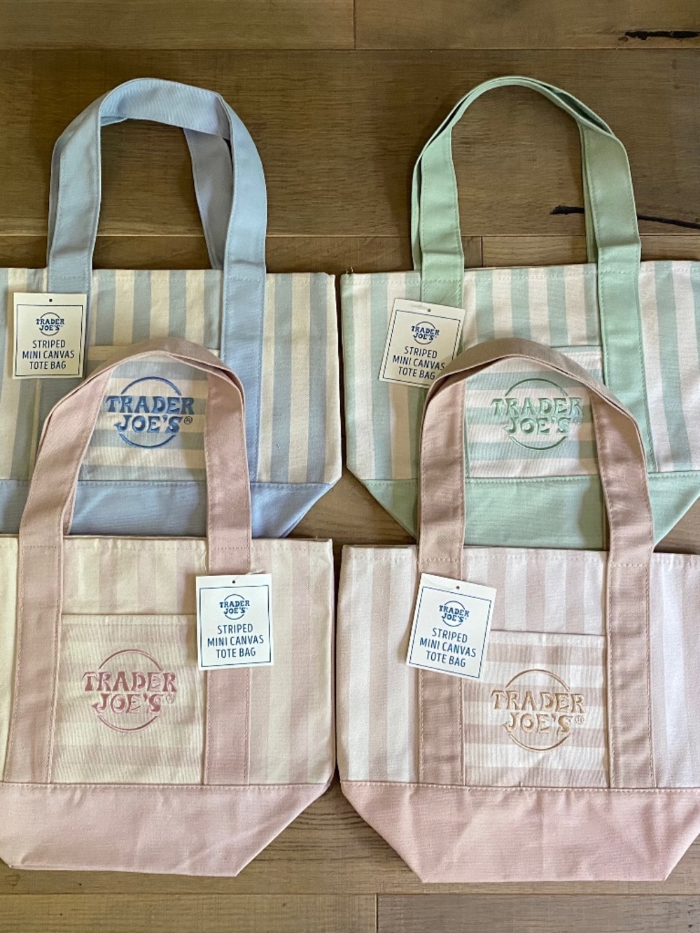 Trader Joe’s Striped Mini Tote Complete Color Set 2026 Release NWT